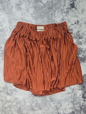 Urban Outfitters Rust-Orange Pleated Shorts